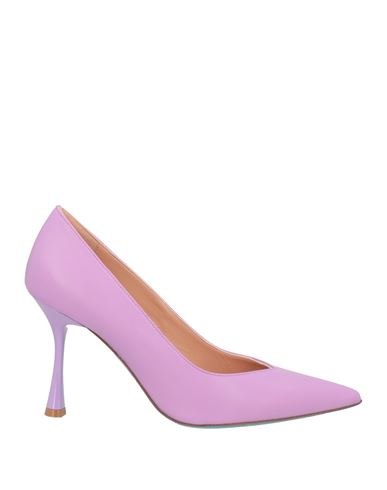 Shop Fratelli Russo Woman Pumps Lilac Size 10 Leather In Purple