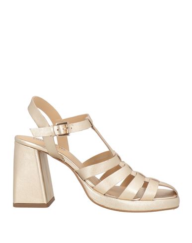 Shop Emanuélle Vee Woman Sandals Gold Size 5 Textile Fibers