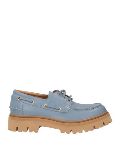 Shop Emporio Armani Man Lace-up Shoes Pastel Blue Size 8 Leather