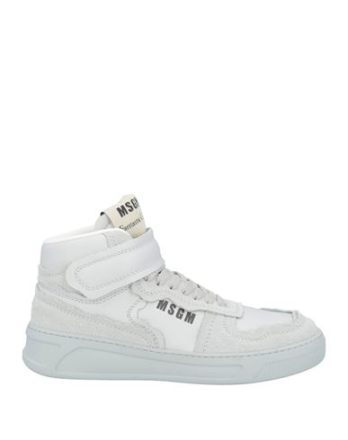 Shop Msgm Woman Sneakers Light Grey Size 7 Leather