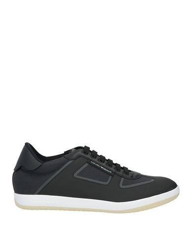 Shop Emporio Armani Man Sneakers Black Size 8 Textile Fibers