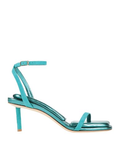Shop Tamara Mellon Woman Sandals Turquoise Size 8 Leather In Blue