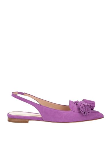 Shop Gianvito Rossi Woman Ballet Flats Purple Size 7.5 Leather