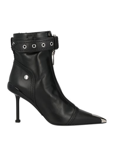 Shop Alexander Mcqueen Woman Ankle Boots Black Size 7 Leather
