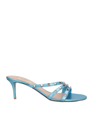Shop Valentino Garavani Woman Sandals Sky Blue Size 7 Leather