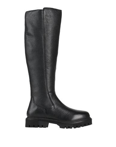 Cafènoir Woman Boot Black Size 8 Leather, Textile Fibers