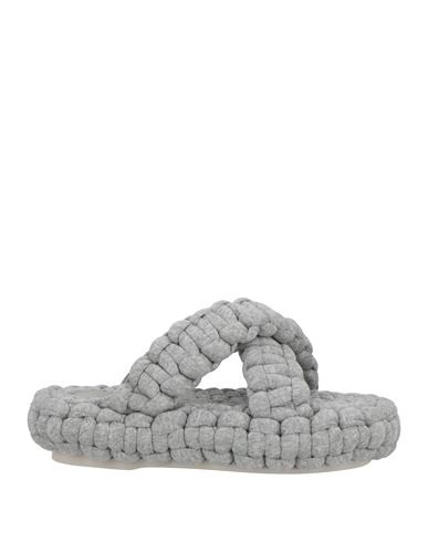 Chloé Woman Sandals Light Grey Size 8 Textile Fibers In Animal Print