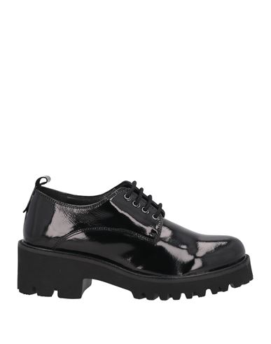 Cafènoir Woman Lace-up Shoes Black Size 7 Leather