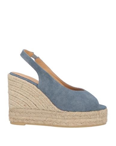 Shop Castaã±er Castañer Woman Espadrilles Pastel Blue Size 7.5 Textile Fibers