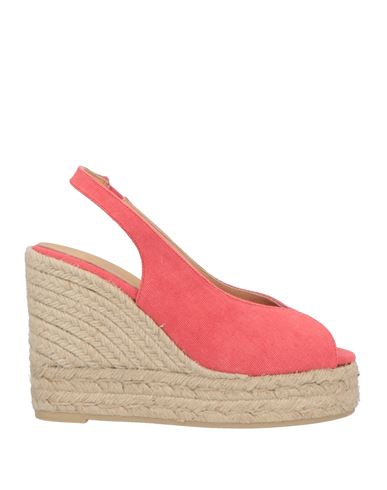 Shop Castaã±er Castañer Woman Espadrilles Coral Size 6.5 Textile Fibers In Red