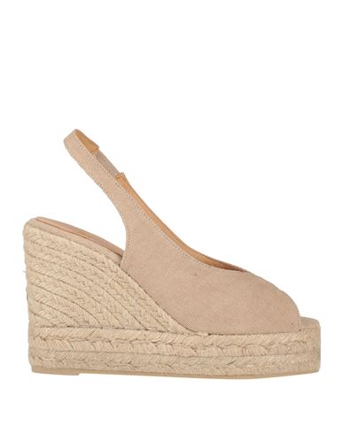 Shop Castaã±er Castañer Woman Espadrilles Beige Size 7.5 Textile Fibers