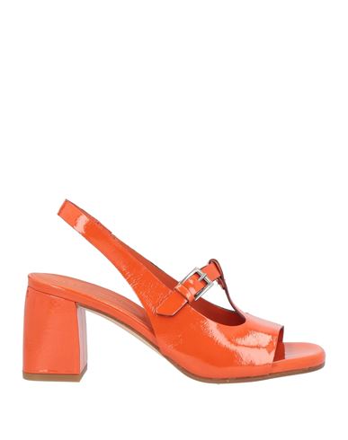 Shop Del Carlo Woman Sandals Orange Size 6 Leather