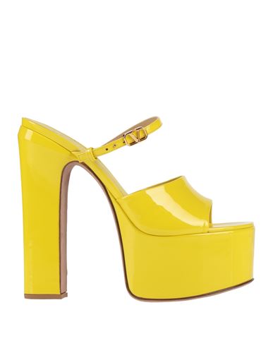 Valentino Garavani Woman Sandals Yellow Size 8 Leather