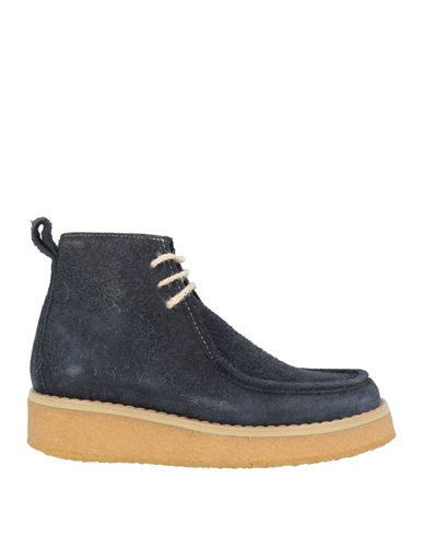 Shop Maison Margiela Woman Ankle Boots Navy Blue Size 9 Leather