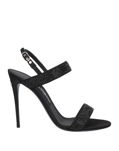 Dolce & Gabbana Woman Sandals Black Size 7 Textile Fibers In Black
