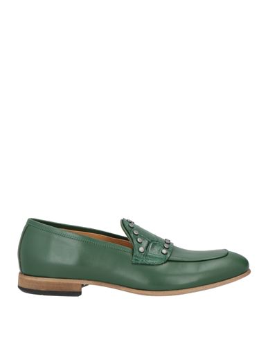 Shop Mich Simon Man Loafers Green Size 9 Calfskin