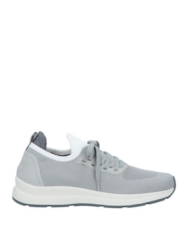 Shop Andrea Ventura Firenze Man Sneakers Light Grey Size 8.5 Leather, Textile Fibers