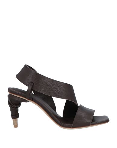 Shop Officine Creative Italia Woman Sandals Dark Brown Size 7.5 Leather