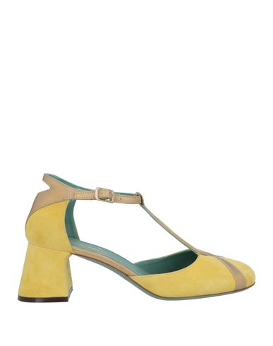 Shop Paola D'arcano Woman Pumps Yellow Size 8 Leather