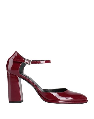 Ncub Woman Pumps Burgundy Size 8 Leather In Red