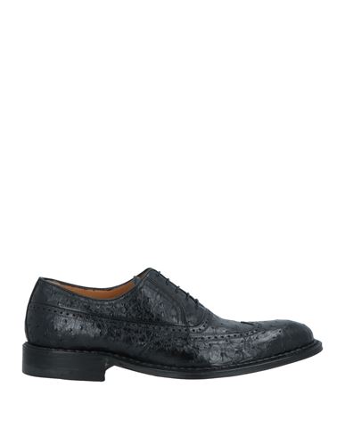 Shop A.testoni A. Testoni Man Lace-up Shoes Black Size 7.5 Leather