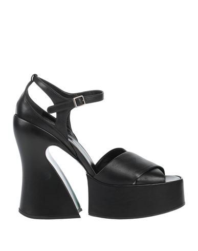 Shop Rochas Woman Sandals Black Size 10 Leather