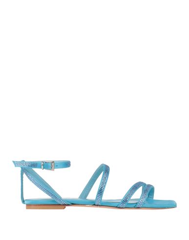 Shop Ncub Woman Sandals Azure Size 7 Synthetic Fibers In Blue