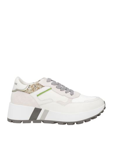 Shop Emanuélle Vee Woman Sneakers White Size 8 Leather, Textile Fibers