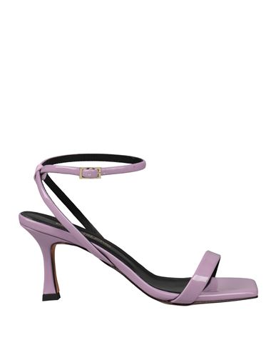 Shop Elena Del Chio Woman Sandals Lilac Size 9 Leather In Purple