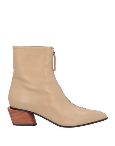 Shop Halmanera Woman Ankle Boots Sand Size 7 Leather In Beige