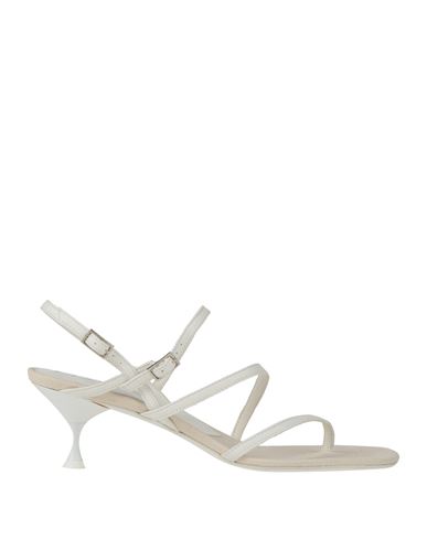 Shop Mariæn Woman Thong Sandal Cream Size 8 Leather In White