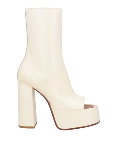 Shop Mattia Capezzani Woman Ankle Boots Ivory Size 8 Leather In White