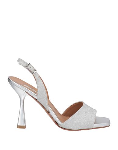Shop L'amour By Albano Woman Sandals Silver Size 7 Textile Fibers