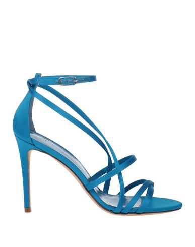 Shop Lella Baldi Woman Sandals Azure Size 8 Textile Fibers In Blue