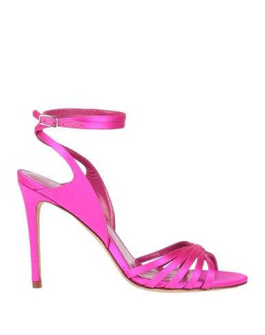 Shop Lella Baldi Woman Sandals Fuchsia Size 8 Textile Fibers In Pink