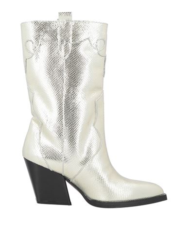 Shop Gioia.a. Gioia. A. Woman Ankle Boots Platinum Size 7 Leather In Grey