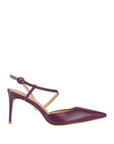 Shop Lola Cruz Woman Pumps Deep Purple Size 8 Leather