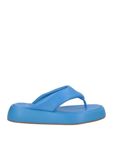 Shop Carrano Woman Thong Sandal Azure Size 5 Leather In Blue