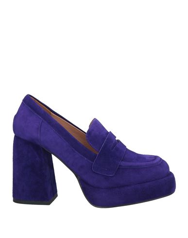 Shop Bibi Lou Woman Loafers Dark Purple Size 8 Leather