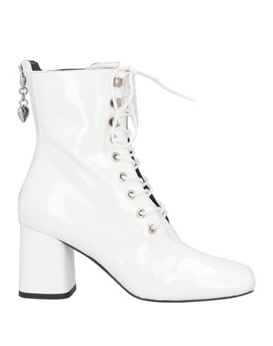 Shop Love Moschino Woman Ankle Boots White Size 8 Textile Fibers