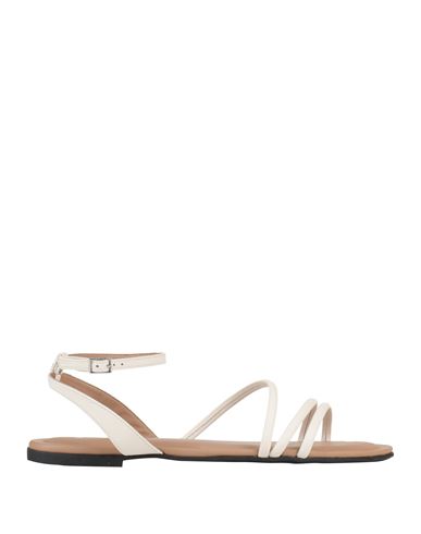 Shop Hugo Boss Boss Woman Sandals Cream Size 12 Leather In White