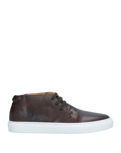 Shop Preventi Man Sneakers Dark Brown Size 9 Calfskin