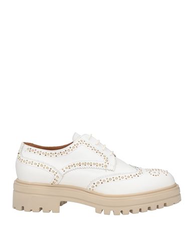 Shop Vsl Woman Lace-up Shoes White Size 8 Calfskin