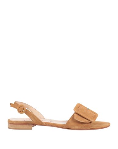 Shop Positano In Love Woman Sandals Camel Size 9 Leather In Beige