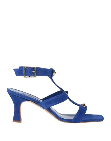 Shop Cervone Woman Sandals Bright Blue Size 8 Leather