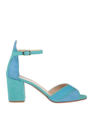 Shop Positano In Love Woman Sandals Turquoise Size 7 Leather In Blue