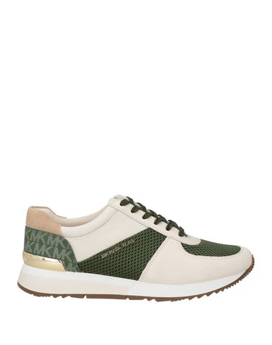 Michael Michael Kors Woman Sneakers Military Green Size 8 Textile Fibers, Leather, Polyurethane In Multi