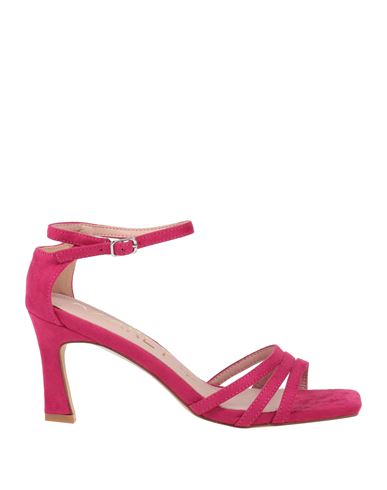 Shop Azarey Woman Sandals Fuchsia Size 8 Textile Fibers In Pink
