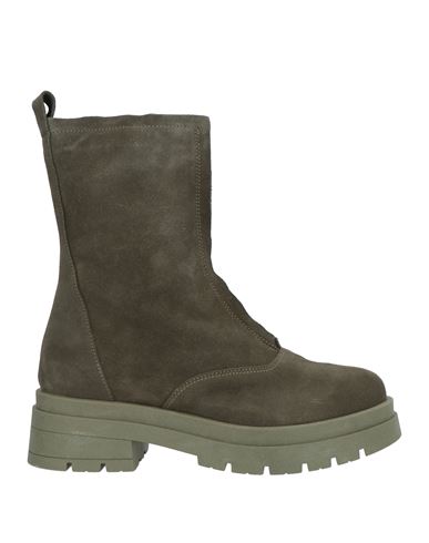 Shop Méliné Woman Ankle Boots Military Green Size 8 Leather