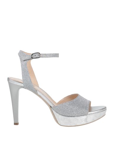 Shop Nero Giardini Woman Sandals Silver Size 5 Textile Fibers